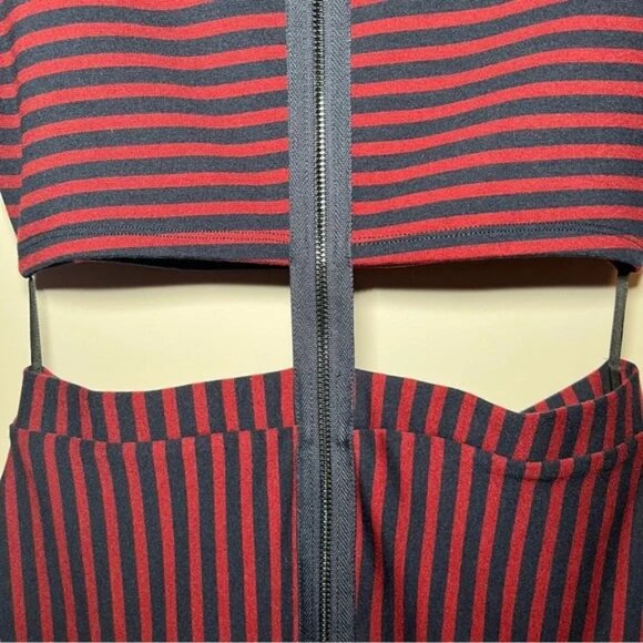 Forever 21 Striped Open Midriff Cut Out Dress Size S - Picture 4 of 5